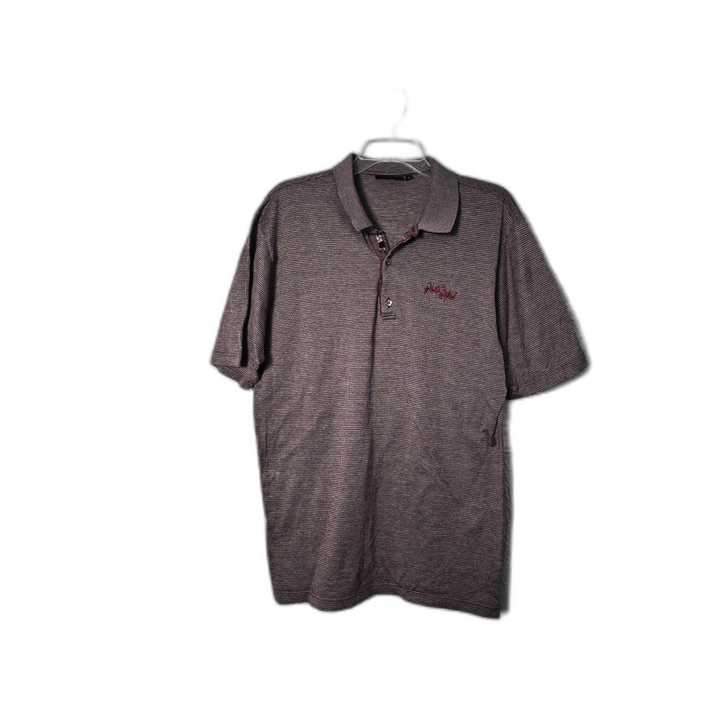 Bobby Jones Mens Performance Golf Polo Shirt Maroon Textured Short Sleeve Size L